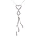 14-karat White Gold 0.01-carat Diamond Heart Drop Pendant