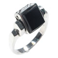Sterling Silver Black Onyx Rotation Ring