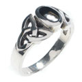 Sterling Silver Black Onyx Celtic Ring