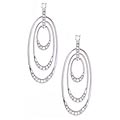 Sterling Silver CZ Triple-circle Earrings