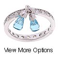 Sterling Silver CZ Drop Rings