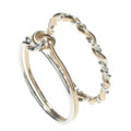 Sterling Silver Two-tone Ring Set