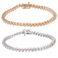 14k Gold 2ct TDW Diamond Spiral Tennis Bracelet (J, SI1)