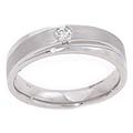 14k White Gold 1/6ct Diamond Men's Ring