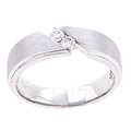 14k White Gold 1/5ct Two-stone Diamond Men's Ring