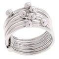 Sterling Silver Banded Bead Ring