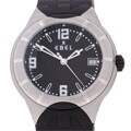 Ebel E Type Men's Rubber Strap Black Dial Watch