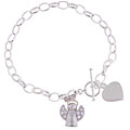 Silver Angel Charm Toggle Bracelet