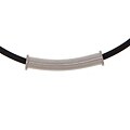 Stainless Steel Black Cord Channel Pendant