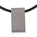 Stainless Steel and Black Cord Rectangle Pendant