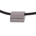 Stainless Steel and Black Cord Curved Pendant