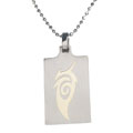Stainless Steel Tribal Rectangle Pendant