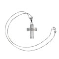 Stainless Steel Triple Line Cross Pendant