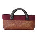 Medium Woven Bamboo & Silk Trim Bag (Thailand)