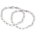 Sterling Silver Italian Rolo Link Bracelet (7 - 8 in)