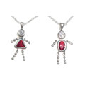 Sterling Silver Boy/Girl Birthstone Pendant