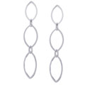 Sterling Silver Oval Dangle Earrings