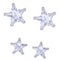 Sterling Silver Star CZ Earring Set (2 pair)