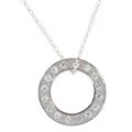 Sterling Silver CZ Circle Pendant
