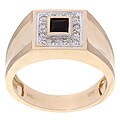Men's 14k Yellow Gold Onyx 1/8ct TDW Diamond Ring