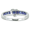 14-kt. White Gold Sapphire Heart Ring