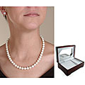 14k Cultured Freshwater Pearl Necklace Earring Set (8-9 mm)