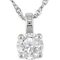 14k White Gold 1/6ct TDW Diamond Solitaire Necklace