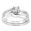 14k Gold 1/2ct TDW Round and Princess Diamond Bridal Ring Set (H-I, SI2-I1)