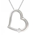 14k Gold 1/20ct TDW Princess Diamond Heart Necklace (G-H, SI-2)