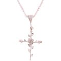 Sterling Silver Rose Cross and Chain