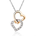 14k Two-tone Gold 1/8ct Diamond Heart Pendant