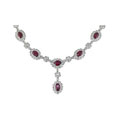 18k White Gold 7.7ct Diamond Ruby Drop Necklace