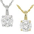 14k Gold 1/2ct TDW Diamond Solitaire Pendant (G-H-I, SI)