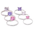 Sterling Silver Solitaire CZ Ring (3 colors)
