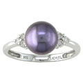 14k White Gold 1/8ct TDW Diamond and Cultured Pearl Ring (H-J, I1-I2)