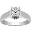 14k Gold 1ct TDW Princess Diamond Solitaire Ring (HI-SI2-I1)