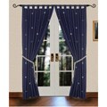 Embroidered Denim Tab Top Curtain Panel Pair (86 in.)