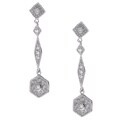 Sterling Silver CZ Dangle Earrings