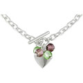 Sterling Silver Murano Glass Heart Toggle Necklace