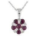 14k White Gold Diamond and Ruby Pendant