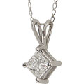 Platinum 1/2ct Princess-cut Diamond Solitaire Pendant (G-H, SI1-SI2)