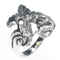 Sterling Silver Dragon Ring