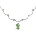 14k 2ct TDW Diamond & Green Amethyst Necklace