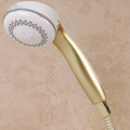 Interbath Sport Massage Brass on White Hand Shower