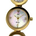 Apropos Goldtone Floating Crystal Watch