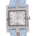 Pierre Lannier Square Silver Dial Blue Strap Watch