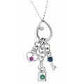 14k Gold Multi-gemstone Charm Necklace (Case of 2)