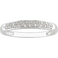 14k White Gold 1/10ct Round Diamond Pave-Set Band Ring (J-K/ I2-I3)