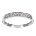 14k White Gold 1/10ct Round Diamond Pave-Set Band Ring (J-K/ I2-I3)