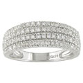 14k White Gold 3/8ct TDW Round Diamond Half-Eternity Ring (J-K/ I2-I3)